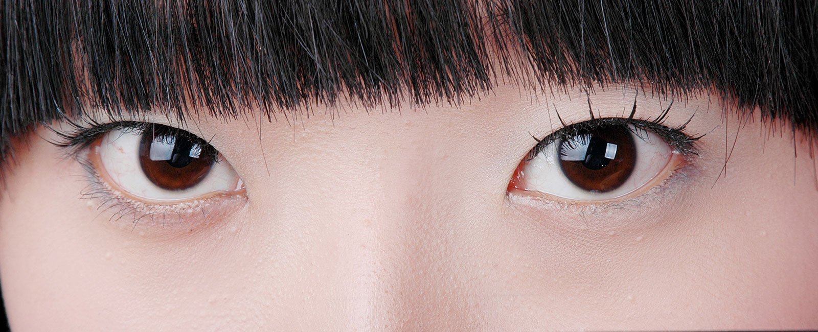 Close-up of eyes with eyelid tape