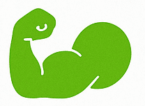 Green flexed arm icon representing improved muscle recovery.