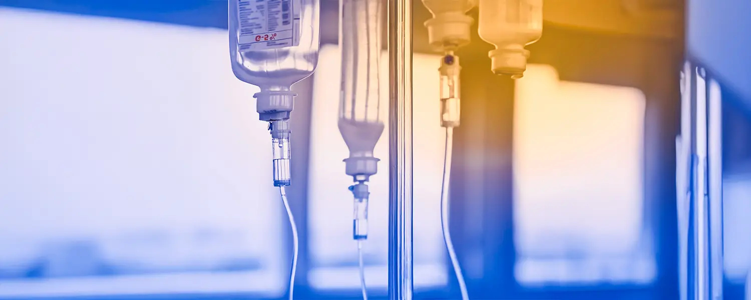 IV bags on a stand